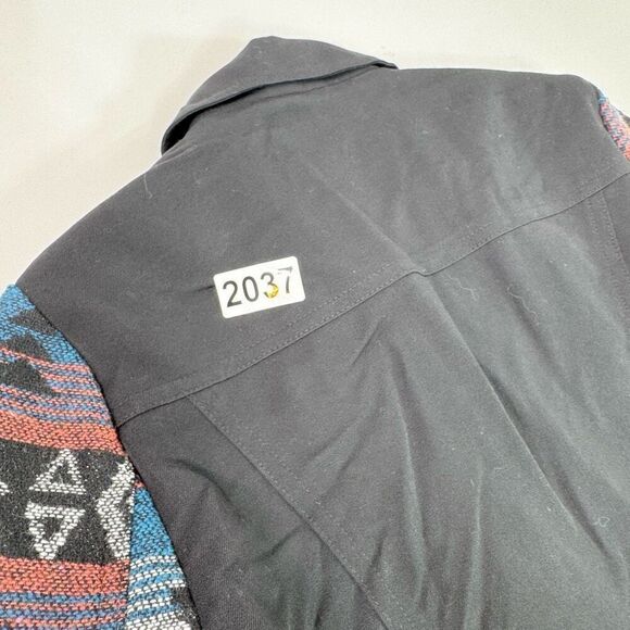 Daniel Rainn Moto Jacket Womens Small Aztec Black Full Zip Pockets Chevron boho - Picture 9 of 9